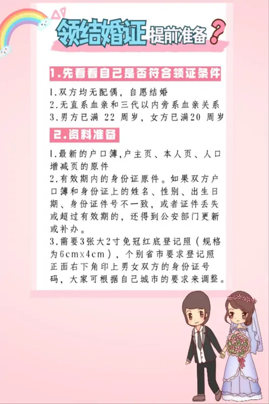 结婚领证，提前准备和具体流程