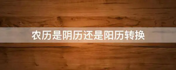 农历是阴历还是阳历转换